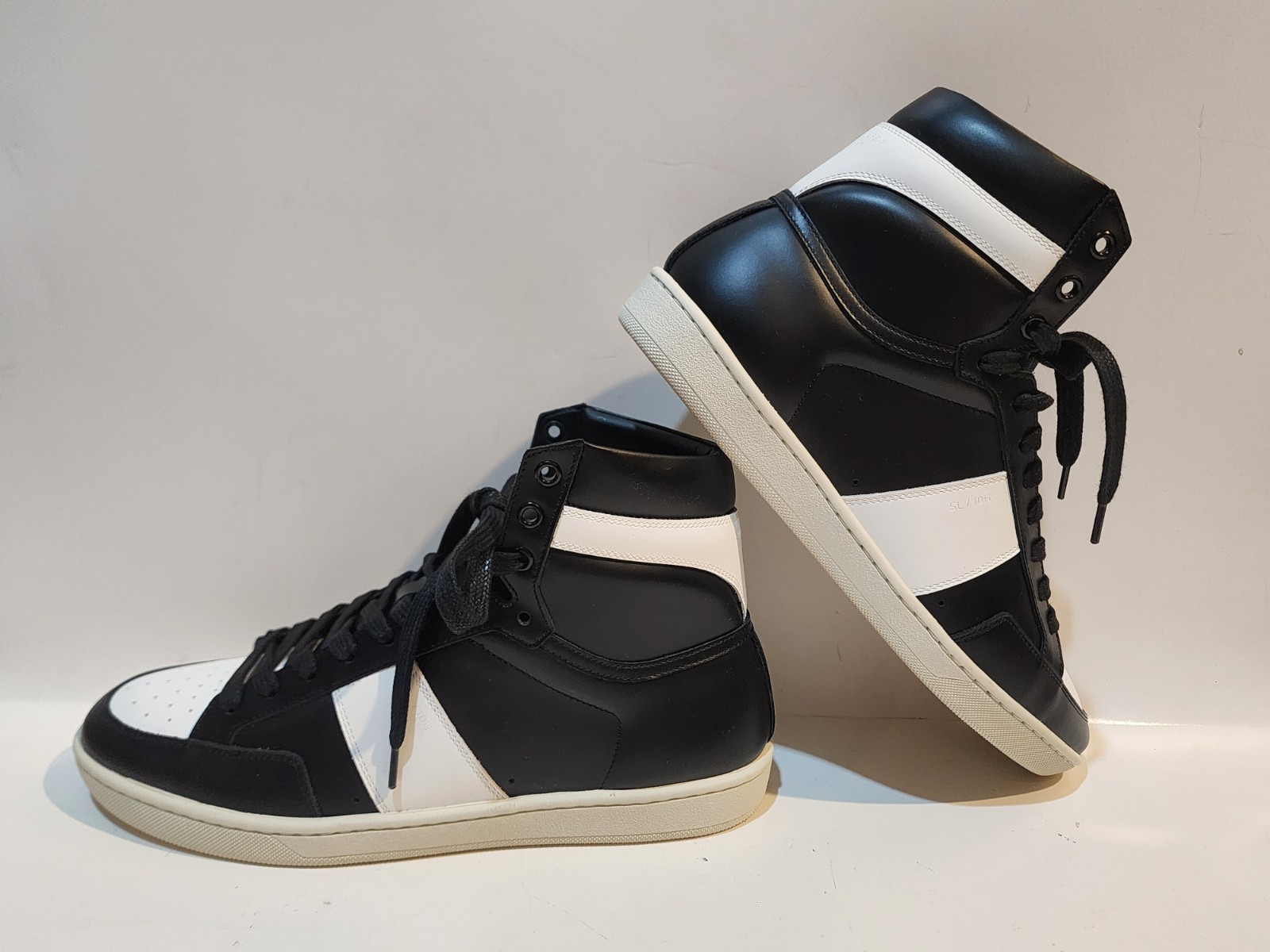 Saint Laurent SL 10H Sneaker alta 'nero bianco' taglia 41 taglia US 8