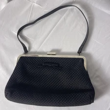 Vintage The SAK Black Clutch With Bow Handbag Purse