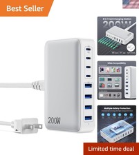 200W USB C Charger Block - 8-Port GaN III Fast Charging Station for All Devices