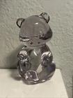 Fenton Light Purple Glass Bear With Heart Adorable Vintage Figurine 3.5"