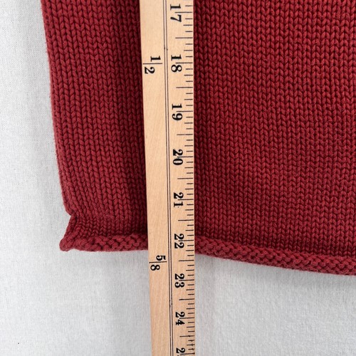 J CREW KIDS Vintage Heritage Rollneck Sweater Large Rust Maroon Red Cotton - Picture 9 of 11