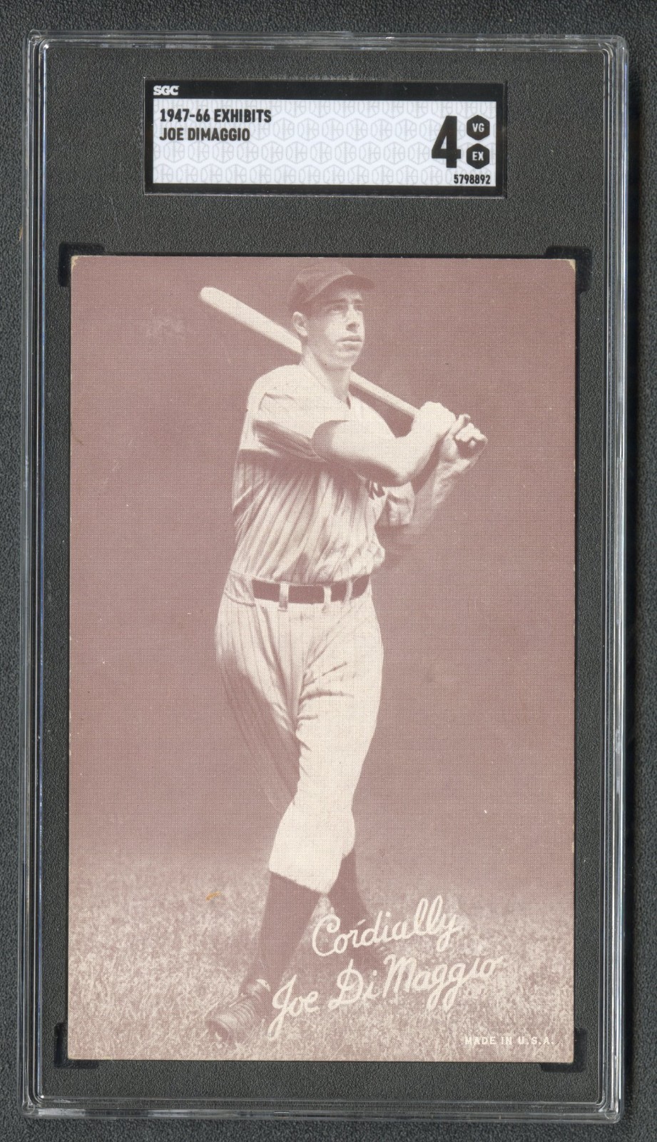 1947-66 Exhibits Joe DiMaggio Yankees HOF SGC 4