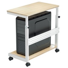 PC Stand Computer Cart, Height Adjustable Tower Stand 2-Tier Suit for ATX Cas...