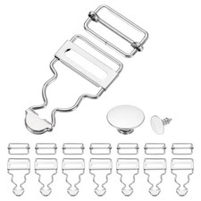8 Set Metal Overalls Buckles 1" Overalls Bib Suspender Clips Silver
