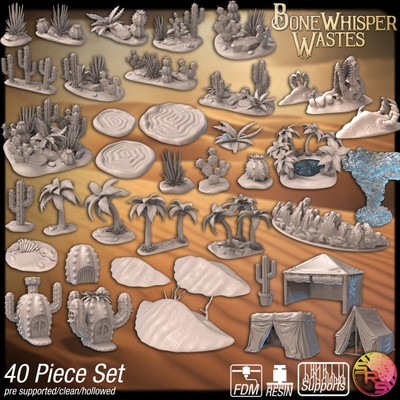 Desert Terrain Set - 3D Printed Arid Scenery for 28-32mm Fantasy & Sci-Fi Games
