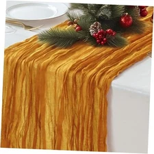  Cheesecloth Table Runner Fall Autumn Decor for Home 10ft Table 1pc Yellow