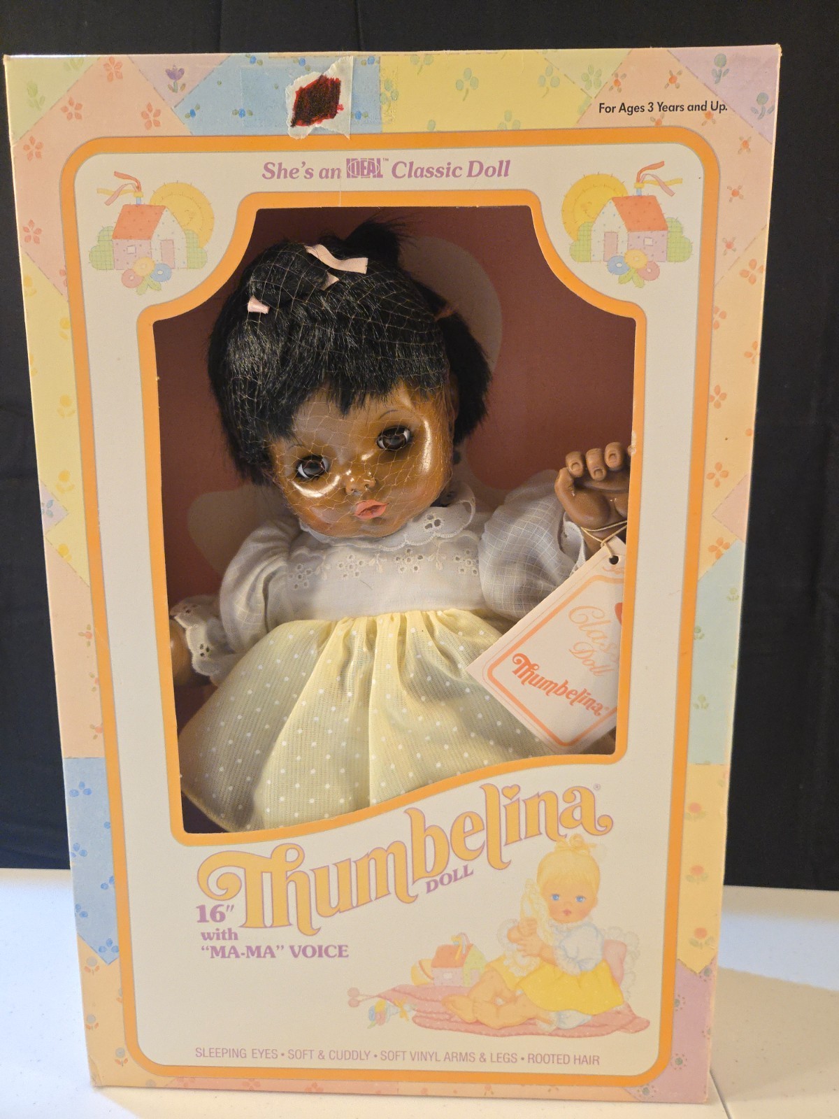 VINTAGE IDEAL 1984 THUMBELINA 16" DOLL - NIB "MA-MA VOICE" RARE