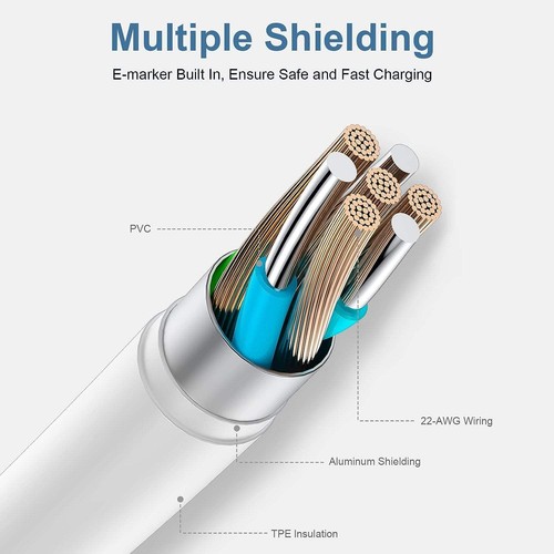 5A Fast Charging USB C Cable 6FT USB-A to Type C Braided Cord for Samsung iphone - Picture 2 of 8
