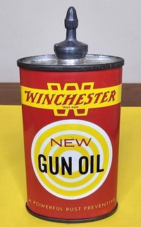 Vintage Winchester New Gun Oil Handy Oiler Can Lead Top gas station advertising