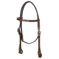 ZI Hilason Western Horse American Genuine Leather Headstall Brown Stainless