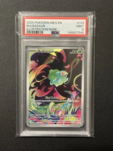 Pokémon Bulbasaur 133/132 Illustration Rare Holo Me01 Mega Evolution PSA 9 2025