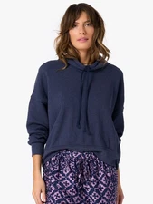 Xirena Chase Cowl Neck Pullover Sweatshirt Drawstring Womens Size M Blue Sweater