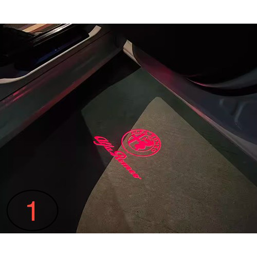 2x Alfa Romeo Logo Projektor (NEUE GLASLINSE)/Willkommenslichter Türleuchten - Bild 2 von 12