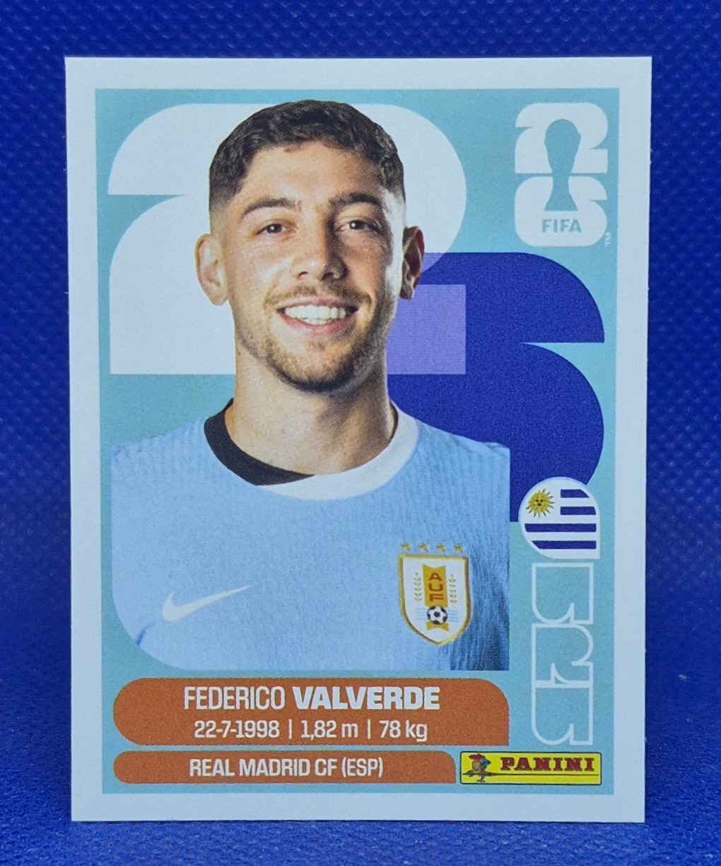 2026 Panini FIFA World Cup Sticker Federico Valverde #URU 10 - Uruguay