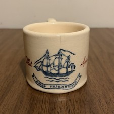 Old Spice Shulton Hull Pottery Shaving Mug Ship Friendship Vintage Ceramic USA