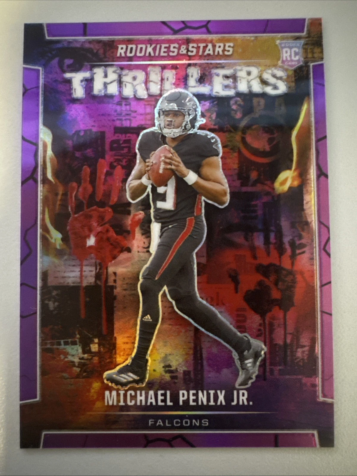 Michael Penix Panini Rookies & Stars Thrillers #TMPJ Purple