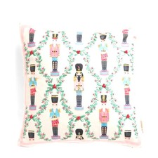 Lillian August Embroidered NUTCRACKER Pillow18x18 Pinkmas Holiday Decor NEW