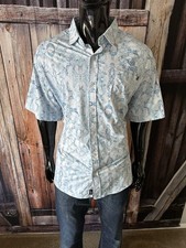 Sunday Swagger Golf Short Sleeve Light Blue Teal White Button Up Shirt 3XL
