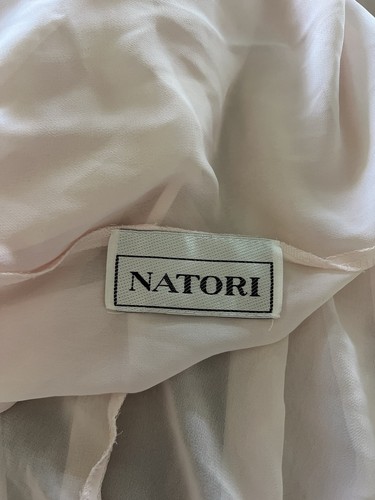 NATORI nonna rosa vestaglia dettagli pizzo cravatta cintura M striscia sottile e motivo floreale - Foto 6 di 8