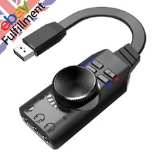 Image of USB 2.0 External Sound Virtual 7.1 Channel Sound Card 3.5mm Audio Plug Adapter