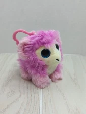 Scruff a luvs backpack clip Plush pink cream monkey blue eyes