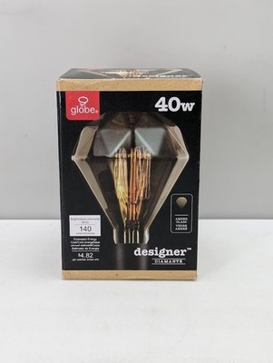 Globe Designer DIAMANTE Amber Glass BR30 Decorative Bulb 40 Watts Light Bulb