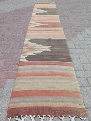 Corredor Kilim turco vintage, alfombra corredor, alfombra pasillo alfombra la... - Imagen 1 de 4