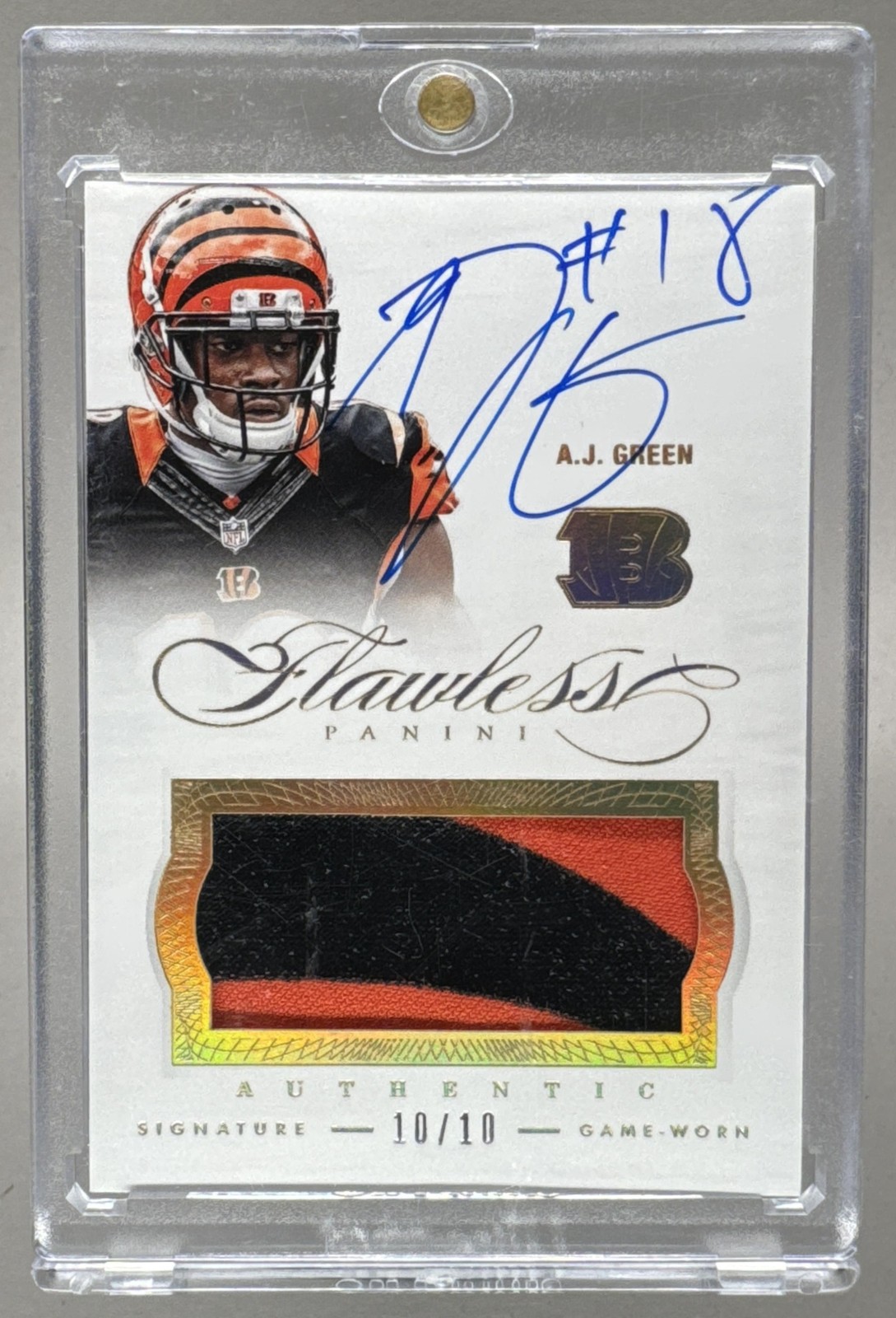 A.J. Green 2014 Panini Flawless #1 Gold Patches Auto /10