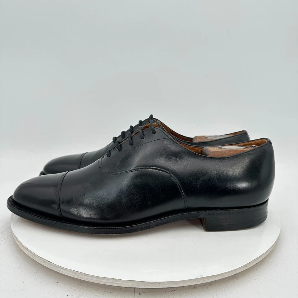 Church's Custom Grade Men UK 8.5 F US 9.5 D Black Leather Cap Toe Oxford Shoes - Image 2 of 4