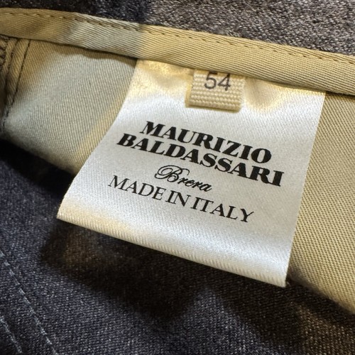 Maurizio Baldassari Trouser Mens Size 54 Gray Wool Flat Front Formal Dress Pant - Picture 5 of 10