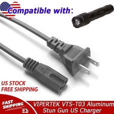 5ft AC Power Cord Lead for VIPERTEK VTS-T03 Aluminum Stun Gun US