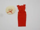 Vintage Barbie Sheath Sensation #986 Red Dress and Hat Tagged Outfit 1961