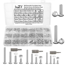 900Pcs M2 M2.5 M3 Screws Bolts Nuts Washers Assortment Kit with T6 T8 T10 Wrench