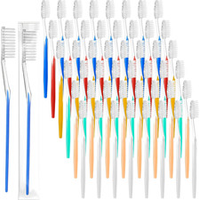300 Pieces Disposable Toothbrushes Individually Wrapped Toothbrushes Medium Soft