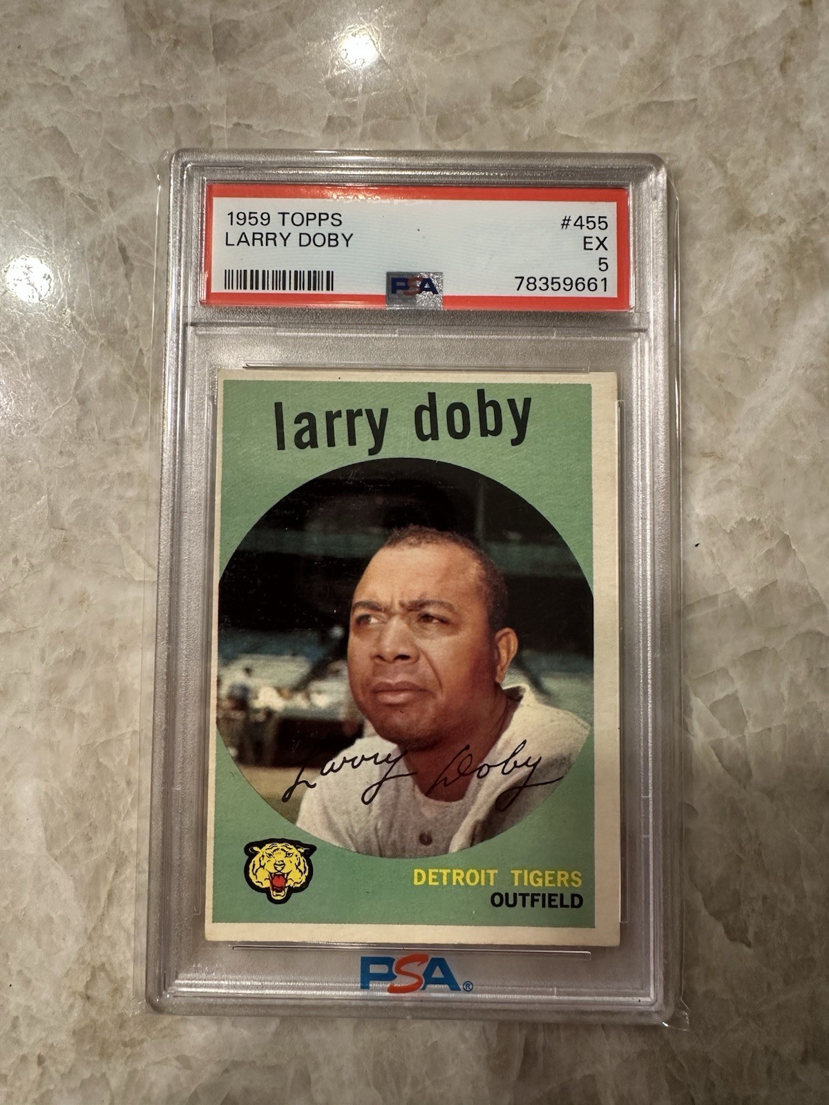 1959 Topps #455 Larry Doby PSA 5 EX Detroit Tigers MLB Baseball Card Rare