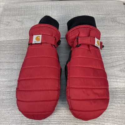 Carhartt Insulated Puffer Mittens Red Winter Gloves S