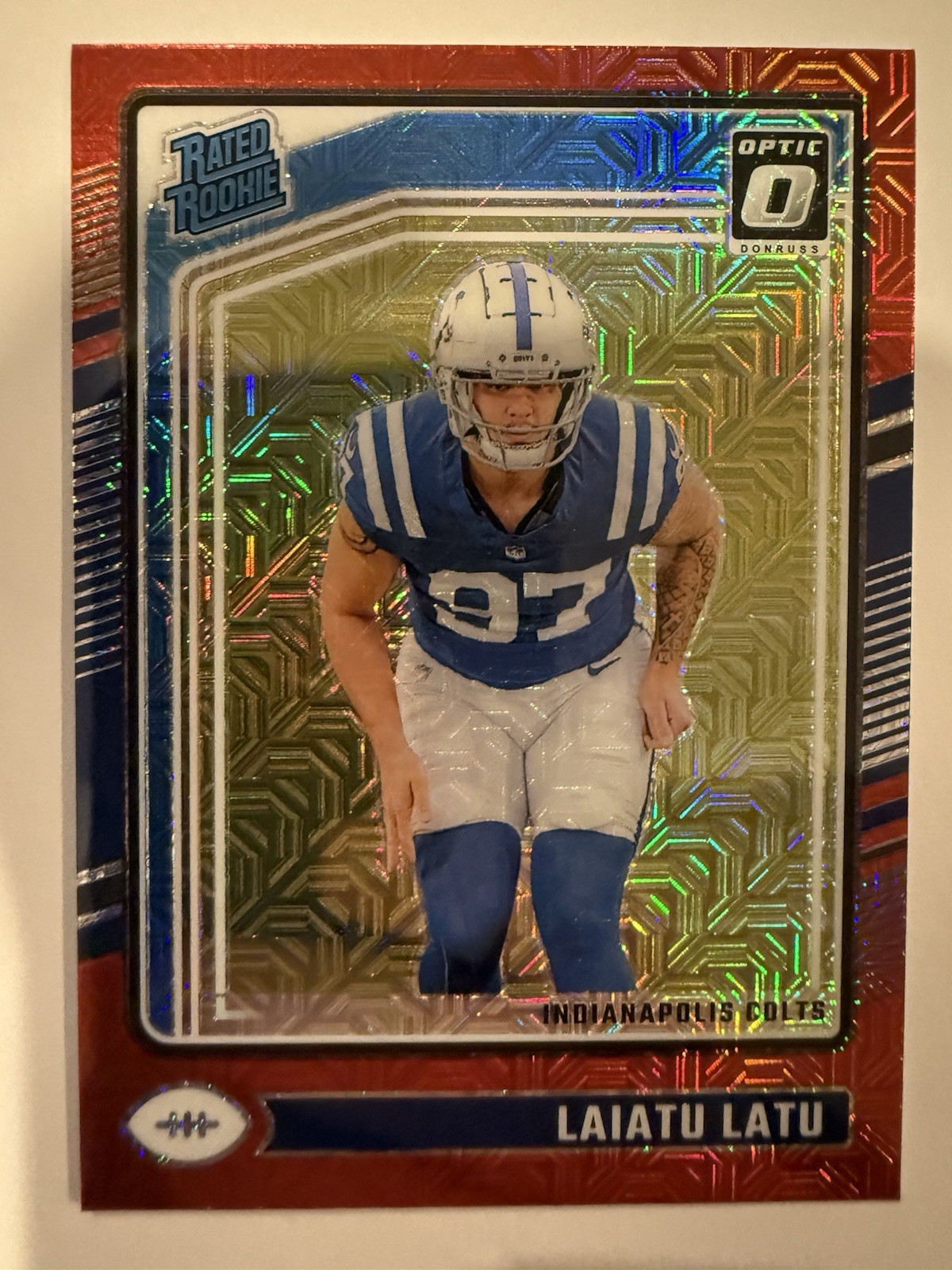 Laiatu Latu -2024 Panini Donruss Optic - Rated Rookie Red Mojo Prizm #267 (RC)
