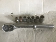 Vintage GRAY Tools Canada 5297 Ratchet Set 1/2" Drive with 7 sockets