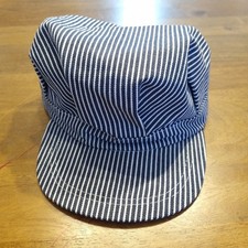 Train Conductor Youth Hat Striped Engineer Cap Blue Hickory Stripe Railroad S