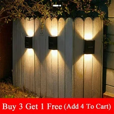 LED Solar Fence Lights Dusk to Dawn Wall Light Garden Pathway Deck Lamp Outdoor^