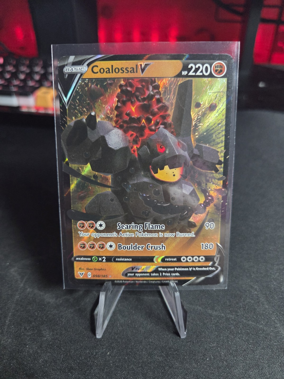 Pokémon TCG Coalossal V Vivid Voltage 098/185 Holo Ultra Rare-NM