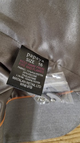 Papaya Grey 2 Piece Dress Suit Jacket Women Size 16 - Picture 8 of 11