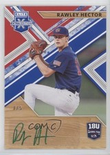 2019 Panini Elite Extra Edition Red White & Blue 1/5 Rawley Hector Auto 9z7