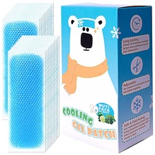 20-Count Cooling Gel Patches for Kids & Adults – Instant Fever Relief, Headac...