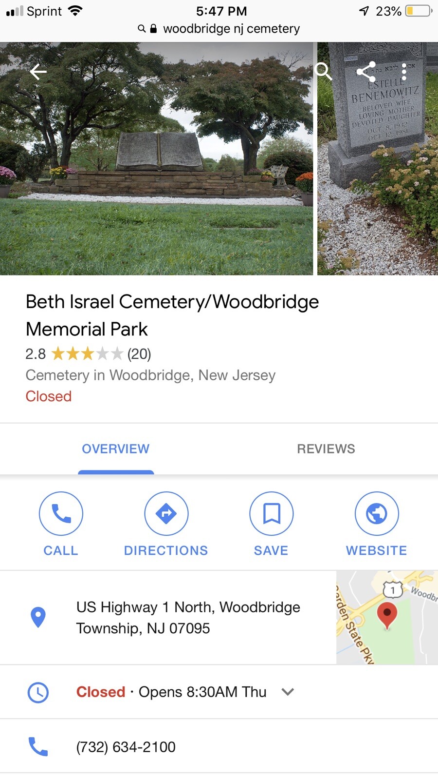 Niche At Woodbridge Cemetery New Jersey eBay
