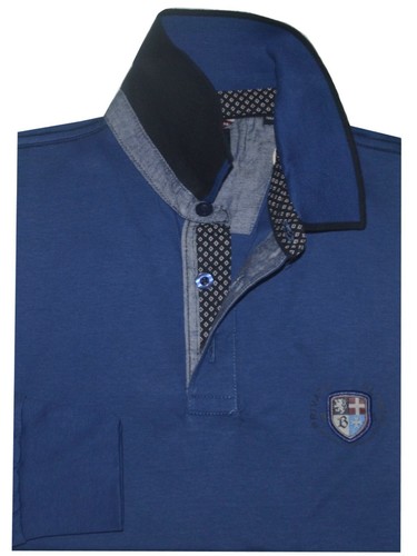 MAGLIA POLO UOMO M L XL XXL 3XL 100% cotone manica lunga azzurro Be Board |  eBay