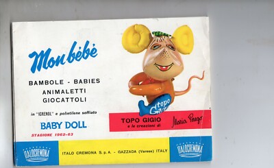 KATALOG SPIELZEUG MON BEBE' ITALO CREMONA MIT MAUS GIGIO 1962-63 ORIGINAL