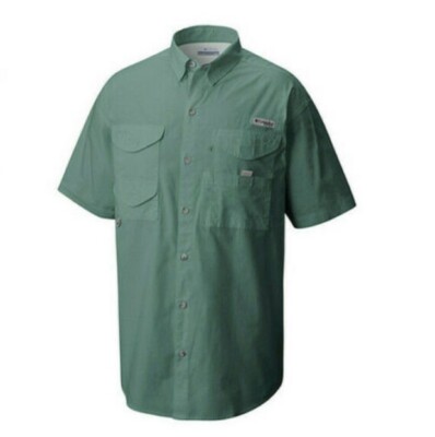 Chemise Columbia PFG Super Bonehead, Homme, Taille L, Verte, à Carreaux, Manches Courtes