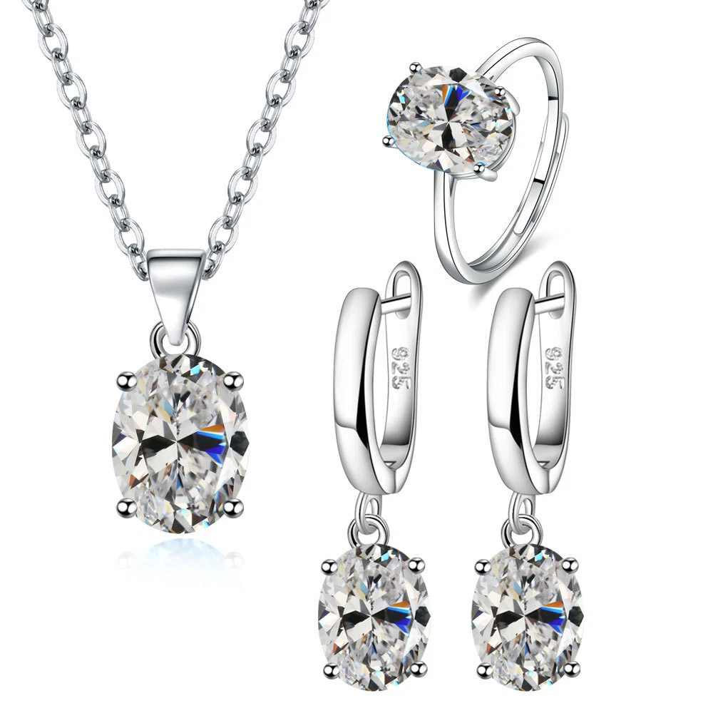 Silver zircon jewellery sale