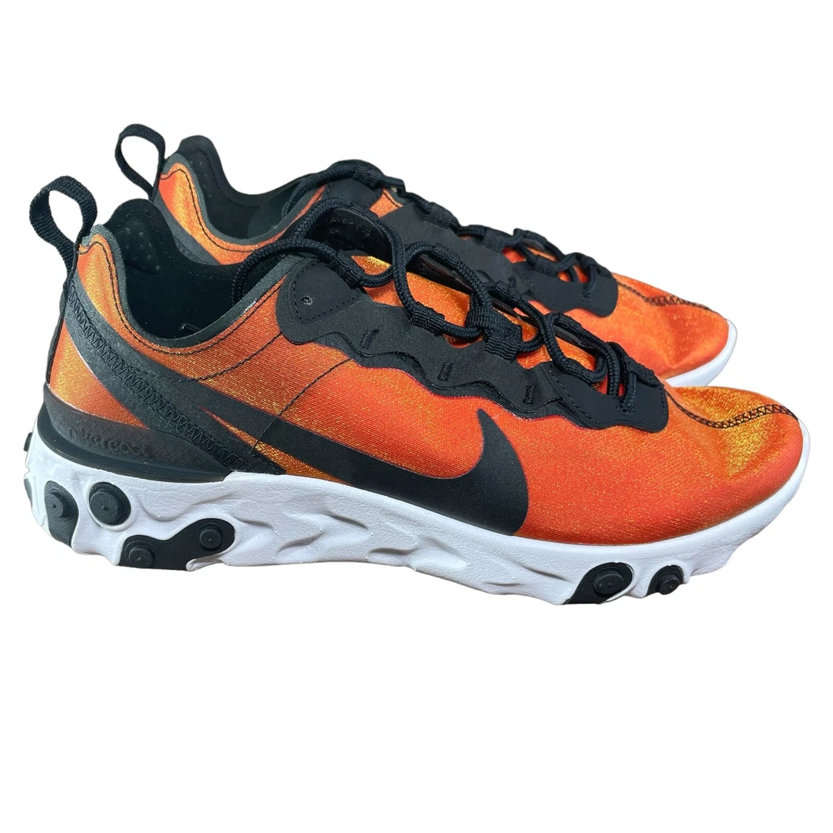 Nike react element black best sale orange